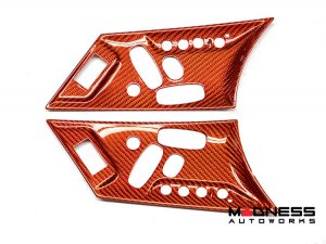 Jaguar F-TYPE Interior Trim - Carbon Fiber - Seat Adjustment Control Cover Trim Kit - Orange Candy - 2018+